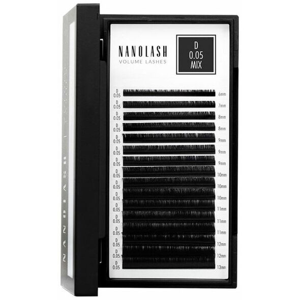Zestaw sztuczne rzęsy Nanolash VOLUME LASHES Doczepy 6-13 mm