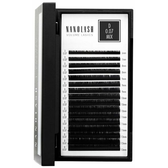 Zestaw sztuczne rzęsy Nanolash VOLUME LASHES Doczepy 6-13 mm