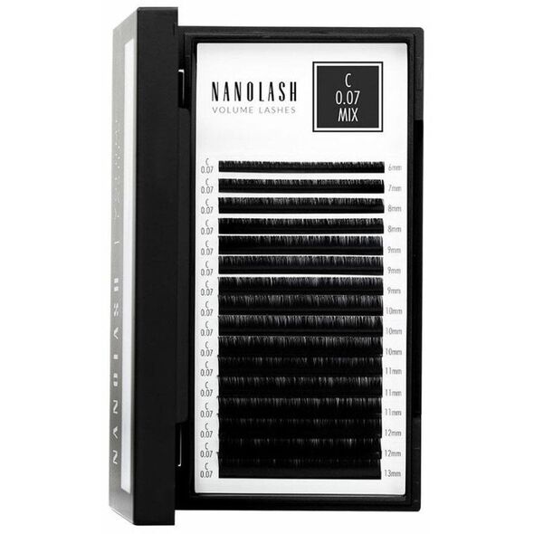 Zestaw sztuczne rzęsy Nanolash VOLUME LASHES Doczepy 6-13 mm
