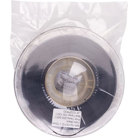 3D πλαστικό εκτύπωσης PETG, 1.75mm, 1kg, μαύρο