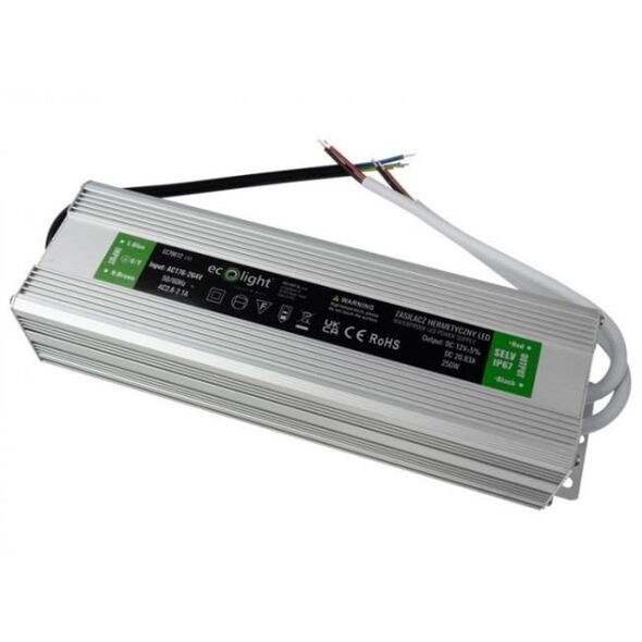 Zasilacz Led Hermetyczny 250W 12V 20.83A 245X75X40 Eco Light