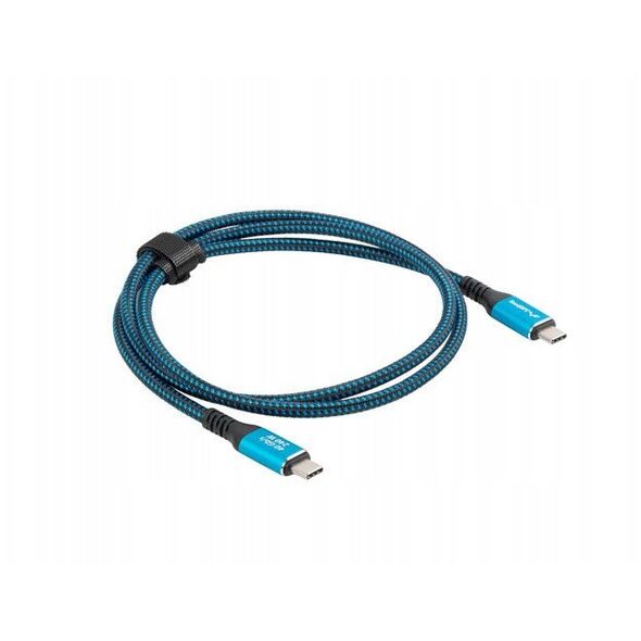 KABEL USB-C M/M USB4 0.5M 240W 8K 60HZ CZARNO-NIEBIESKI LANBERG