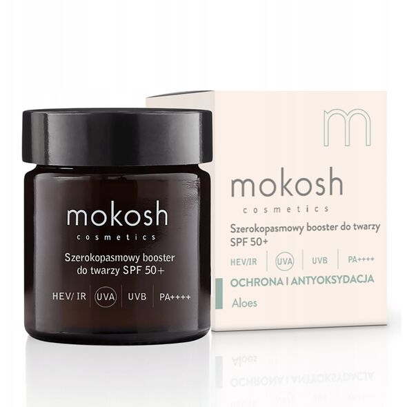 MOKOSH_Ochrona i Antyoksydacja szerokopasmowy booster do twarzy SPF 50+ PA++++ Aloes 30ml
