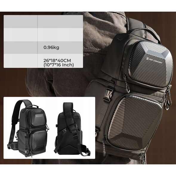 Plecak Fotograficzny Foto 10L Sling Crossbody K&F na Aparat DSLR Kamerę / KF13.176 / Czarny
