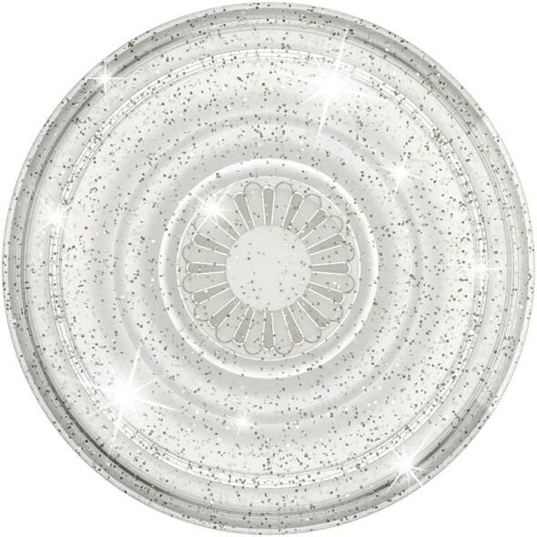PopSockets Clear Glitter Silver, Grip, Silver, Translucent, Universal, Anything with a smooth hard plastic case, 1 pc(s), 38.8 mm