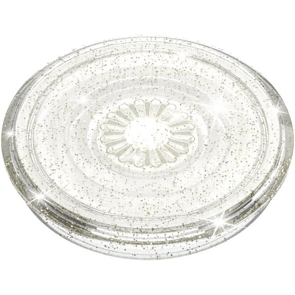 PopSockets Clear Glitter Silver, Grip, Silver, Translucent, Universal, Anything with a smooth hard plastic case, 1 pc(s), 38.8 mm