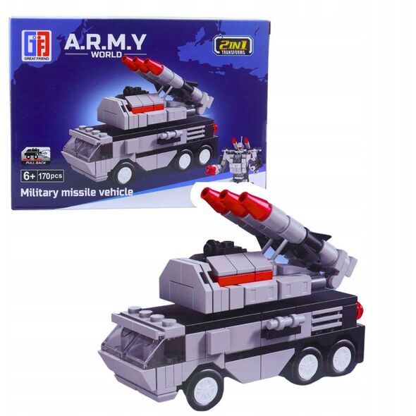 Klocki Konstrukcyjne Armia Wojsko Militarne Środki Transportu Robot 2w1
