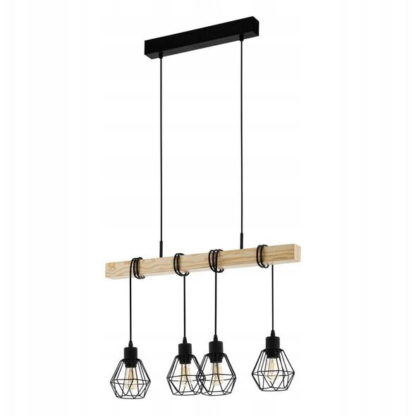 Wall lamp EGLO MARYWELL, E27, 1x40W, black/brown, 8.7x32.4x30