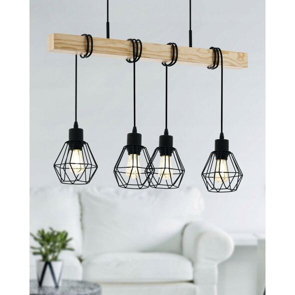 Wall lamp EGLO MARYWELL, E27, 1x40W, black/brown, 8.7x32.4x30