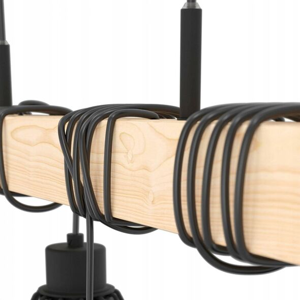 Wall lamp EGLO MARYWELL, E27, 1x40W, black/brown, 8.7x32.4x30