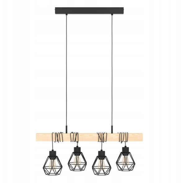 Wall lamp EGLO MARYWELL, E27, 1x40W, black/brown, 8.7x32.4x30