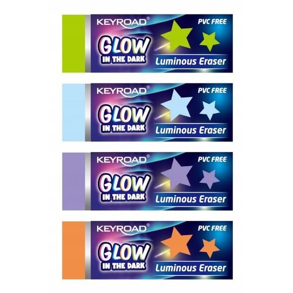 Γόμα KEYROAD Luminious, φθορίζουσα, 2 τεμ., blister, mix χρωμάτων