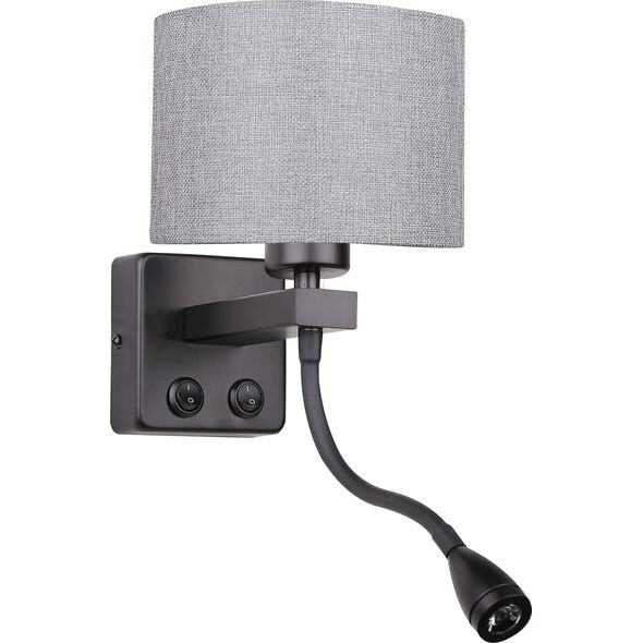 Kinkiet Candellux Kinkiet ścienny nowoczesny czarny Candellux POLO nad łóżko ledowy 21-75499