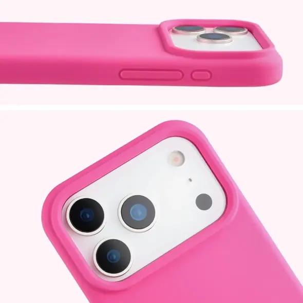 Silikonowe etui Bizon Soft Case do Apple iPhone 17 Pro fuksja