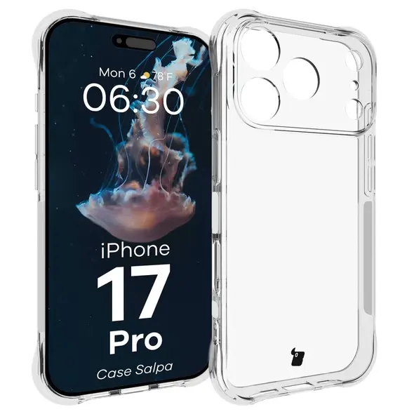 Elastyczne etui Bizon Case Salpa do Apple iPhone 17 Pro przezroczyste