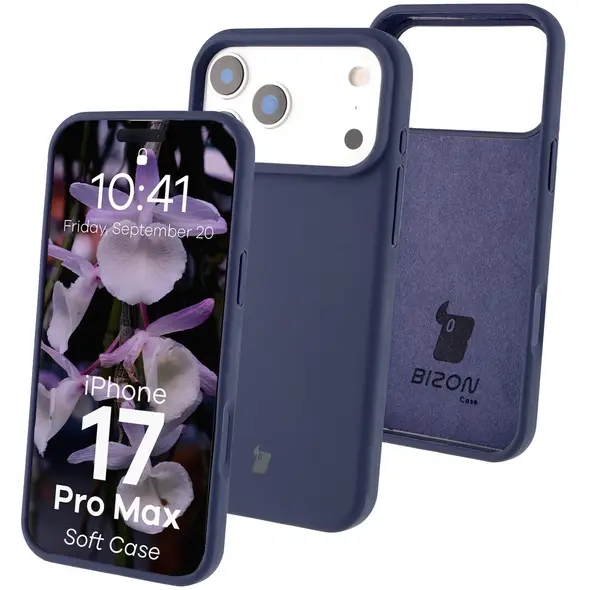 Silikonowe etui Bizon Soft Case do Apple iPhone 17 Pro Max ciemnoniebieskie