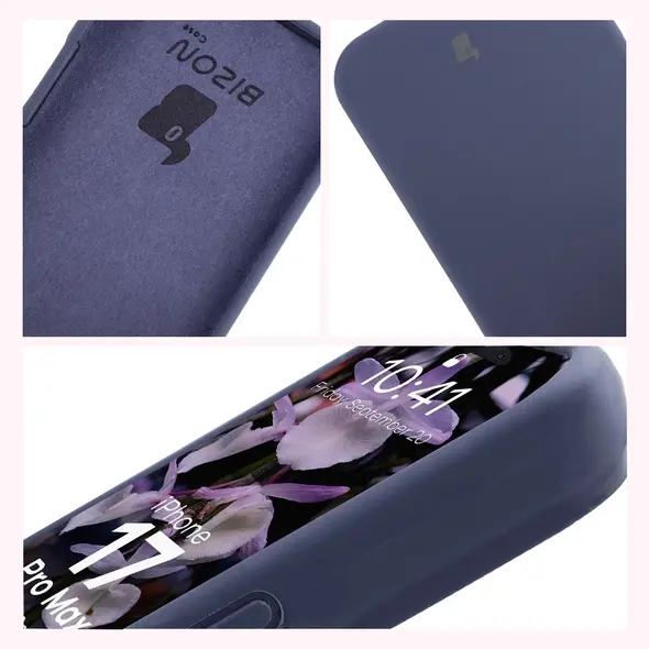 Silikonowe etui Bizon Soft Case do Apple iPhone 17 Pro Max ciemnoniebieskie