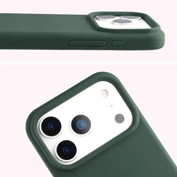 Silikonowe etui Bizon Soft Case do Apple iPhone 17 Pro ciemnozielone
