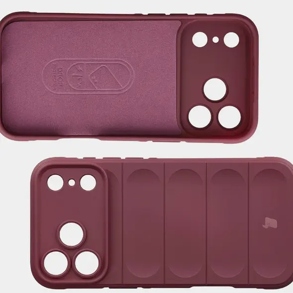 Pancerne etui Bizon Case Tur do Apple iPhone 17 Pro Max burgundowe