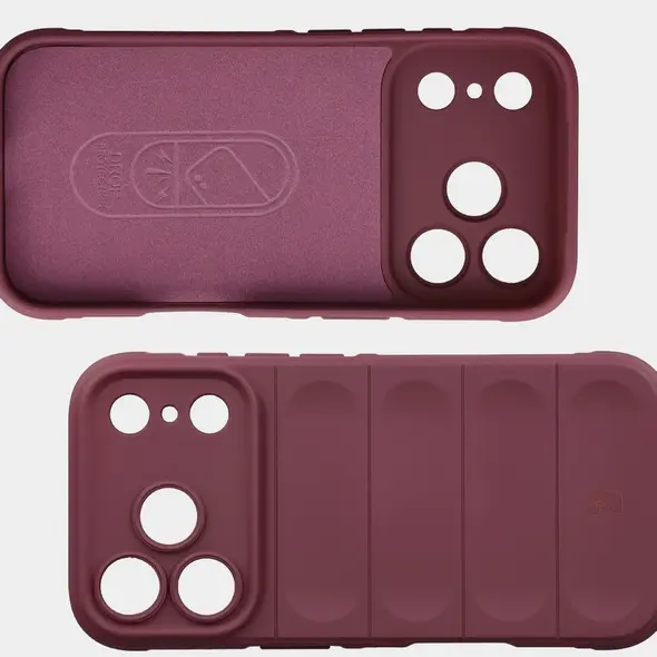 Pancerne etui Bizon Case Tur do Apple iPhone 17 Pro burgundowe
