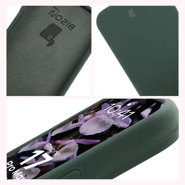 Silikonowe etui Bizon Soft Case do Apple iPhone 17 Pro Max ciemnozielone
