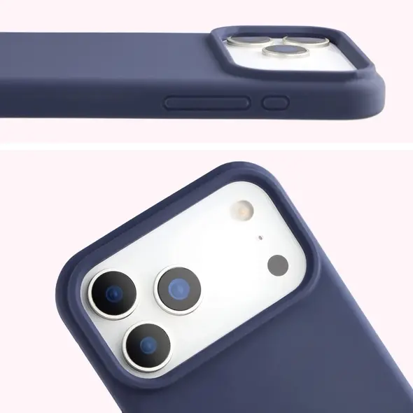 Silikonowe etui Bizon Soft Case do Apple iPhone 17 Pro Max ciemnoniebieskie