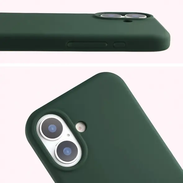 Silikonowe etui Bizon Soft Case do Apple iPhone 17 ciemnozielone