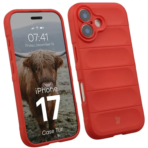 Pancerne etui Bizon Case Tur do Apple iPhone 17 czerwone
