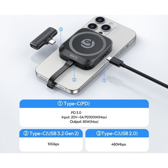Magnetyczna Obudowa Uchwyt Na Dysk Ssd Do Telefonu Usb-c Chłodzenie Ulanzi / Ma55 / M097