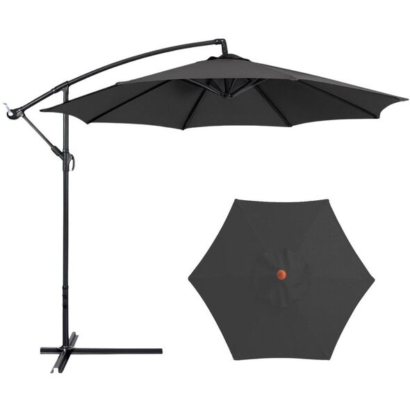 Parasol Ogrodowy Boczny Z Regulacją Pochyłu Pokrowiec 350 x 250cm Antracyt EDUKAMP