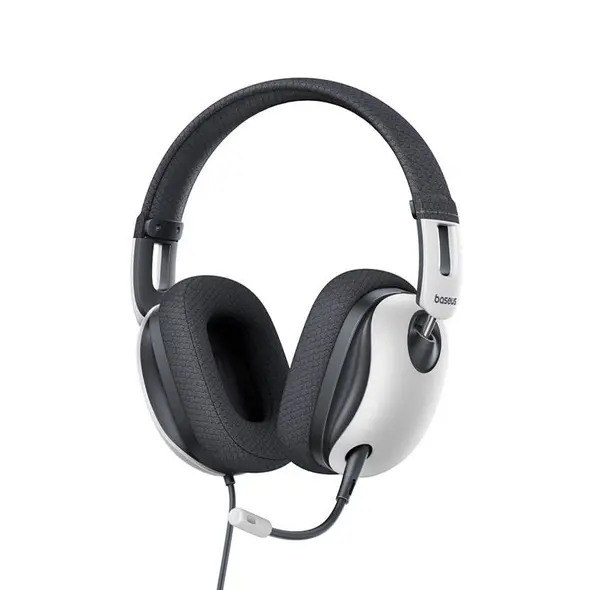 Słuchawki nauszne gamingowe Baseus GoPlay 1Max 3.5 mm TRRS (białe)