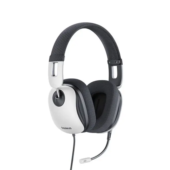 Słuchawki nauszne gamingowe Baseus GoPlay 1Max 3.5 mm TRRS (białe)
