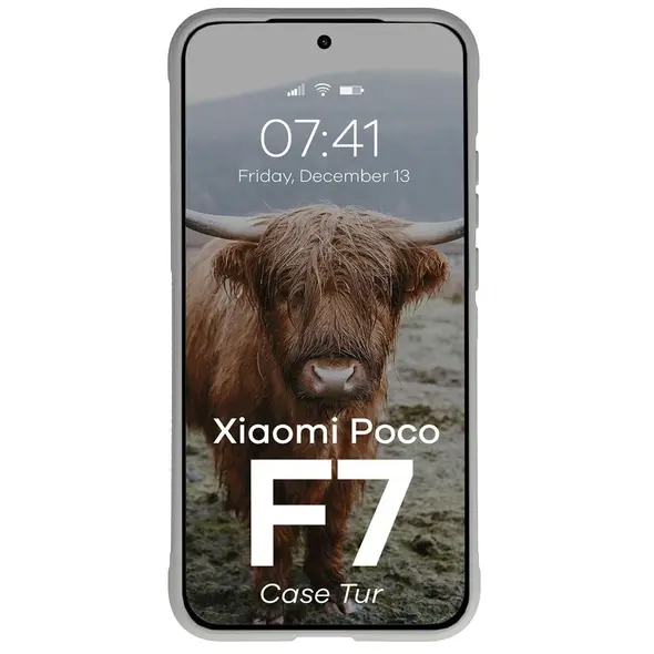 Pancerne etui Bizon Case Tur do Xiaomi POCO F7 jasnoszare