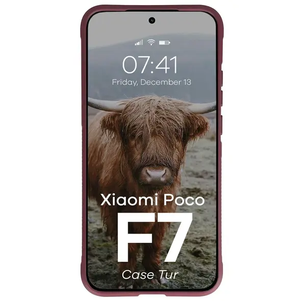 Pancerne etui Bizon Case Tur do Xiaomi POCO F7 burgundowe