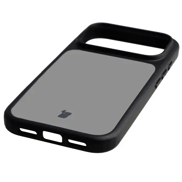 Etui Bizon Case Angelo do Apple iPhone 17 Pro przydymione z czarną ramką