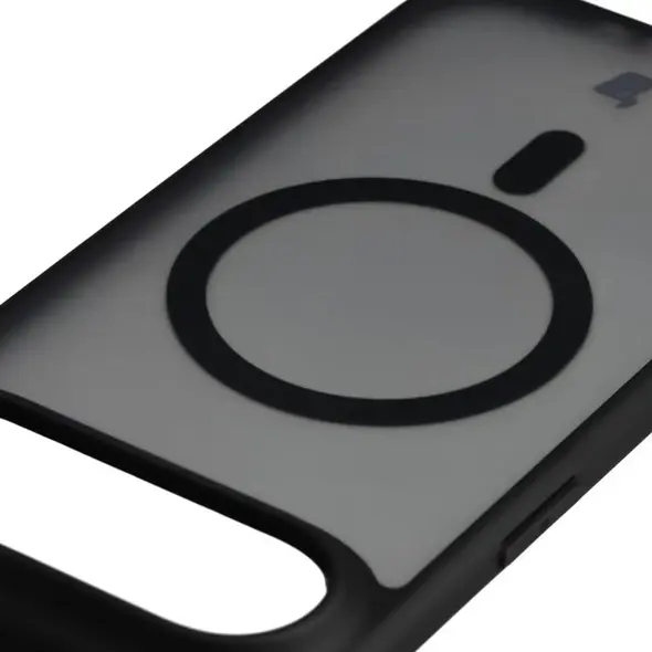 Etui z pierścieniem magnetycznym Bizon Case MatteO do Apple iPhone 17 Air przydymione-czarne