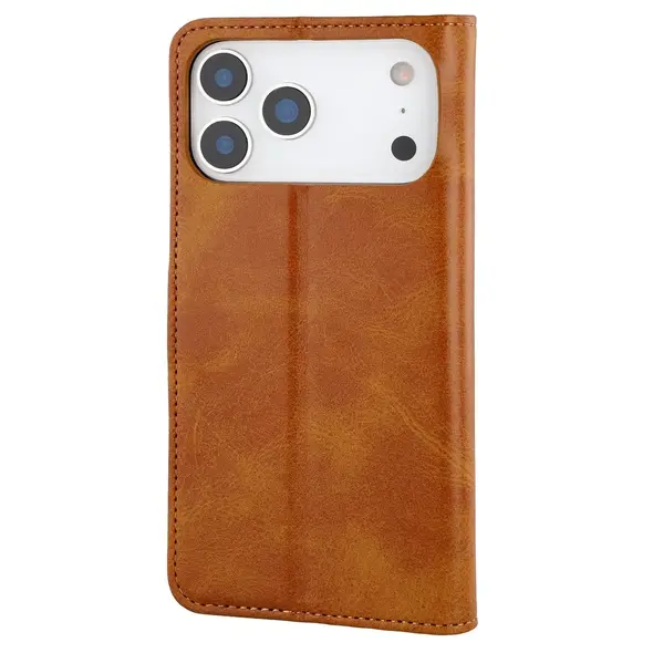 Etui z klapką Bizon Case Pocket do Apple iPhone 17 Pro Max brązowe