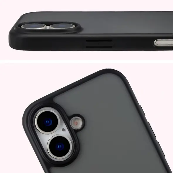 Etui Bizon Case Angelo do Apple iPhone 17 przydymione z czarną ramką