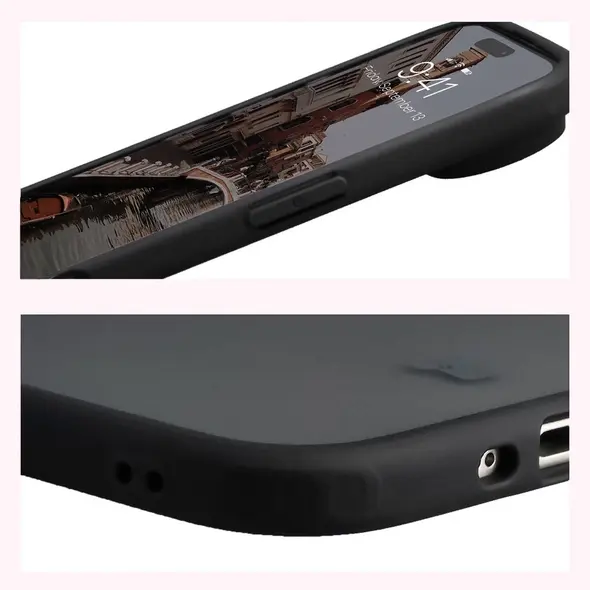 Etui Bizon Case Angelo do Apple iPhone 17 Air przydymione z czarną ramką