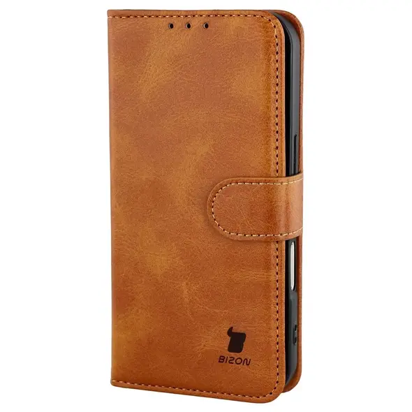Etui z klapką Bizon Case Pocket do Apple iPhone 17 brązowe