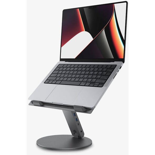 Spigen LD204H Laptop Stand Hub - Podstawka / stojak pod laptopa z Hubem 6 w 1 (Space Grey)