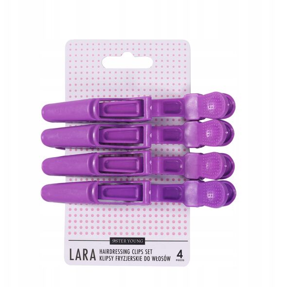 SISTER YOUNG_Lara Hairdressing Clips Set klipsy fryzierskie do włosów Violet 4szt