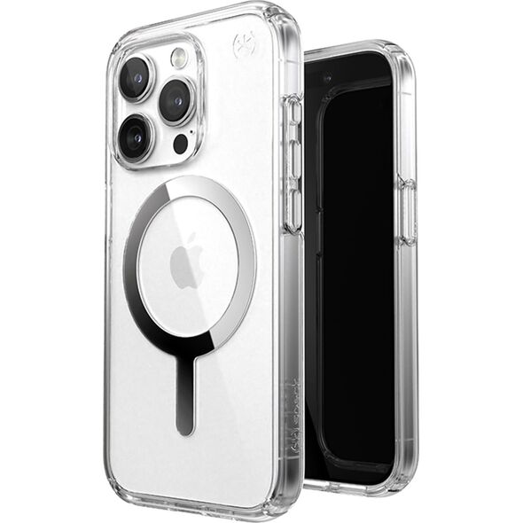 Speck Speck Presidio Perfect-Clear MagSafe - Etui iPhone 15 Pro (Clear / Chrome Finish / Serene Silver)