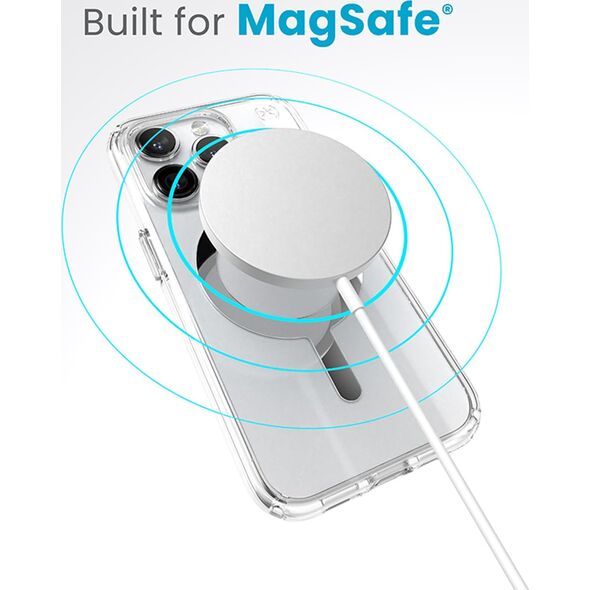 Speck Speck Presidio Perfect-Clear MagSafe - Etui iPhone 15 Pro (Clear / Chrome Finish / Serene Silver)