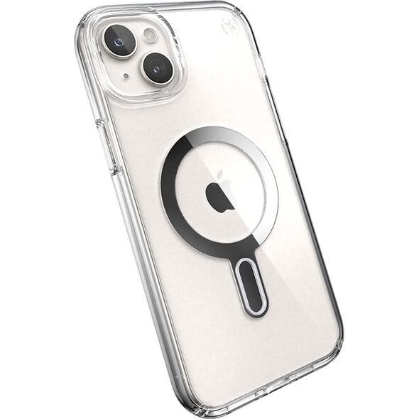 Speck Speck Presidio Perfect-Clear ClickLock & Magsafe - Etui iPhone 15 Plus / iPhone 14 Plus (Clear / Chrome Finish / Serene Silver)
