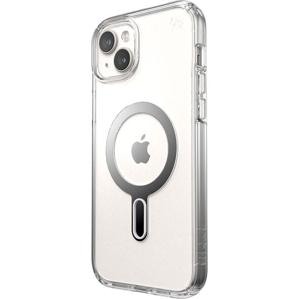 Speck Speck Presidio Perfect-Clear ClickLock & Magsafe - Etui iPhone 15 Plus / iPhone 14 Plus (Clear / Chrome Finish / Serene Silver)