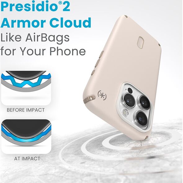 Speck Speck Presidio2 Pro ClickLock & MagSafe - Etui iPhone 15 Pro (Bleached Bone / Heirloom Gold / Hazel Brown)