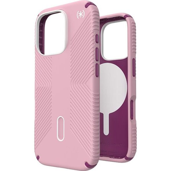 Speck Speck Presidio2 Grip ClickLock & MagSafe - Etui iPhone 16 Pro (Wednesday Pink / Boysenberry Purple / White)