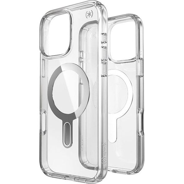 Speck Speck Presidio Perfect-Clear ClickLock & MagSafe - Etui iPhone 16 Pro Max (Clear / Chrome Finish / Serene Silver)