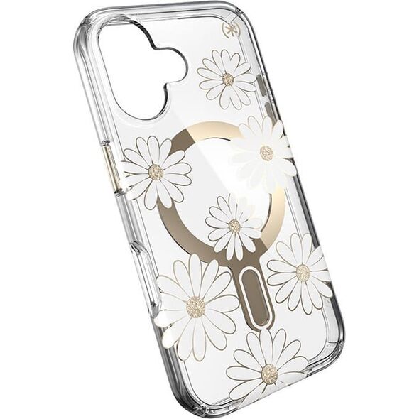 Speck Speck Presidio Lux ClickLock & MagSafe - Etui iPhone 16 (Sunshine Daisies / Clear / Gold)